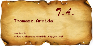 Thomasz Armida névjegykártya